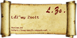 Lőwy Zsolt névjegykártya